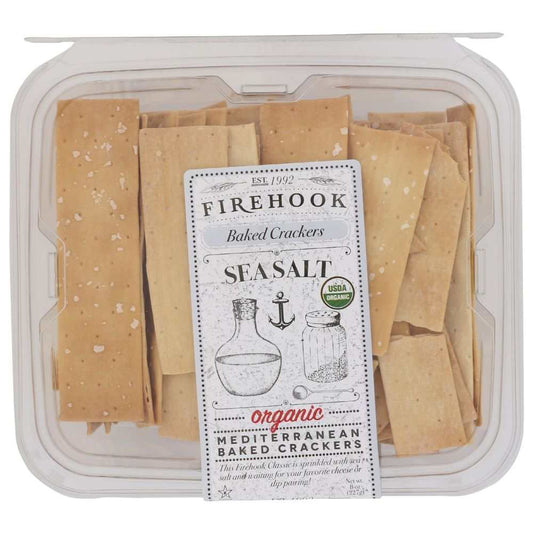 FIREHOOK Seasalt Baked Cracker 7 oz pack of crispy artisan baked crackers with sea salt