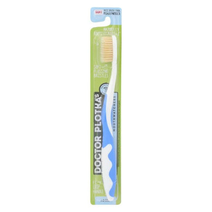 MOUTH WATCHERS Toothbrush adult manual blue with antimicrobial silver-infused bristles and ergonomic handle for superior cleaning