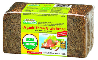 MESTEMACHER: Bread Natural Three Grain, 17.6 oz