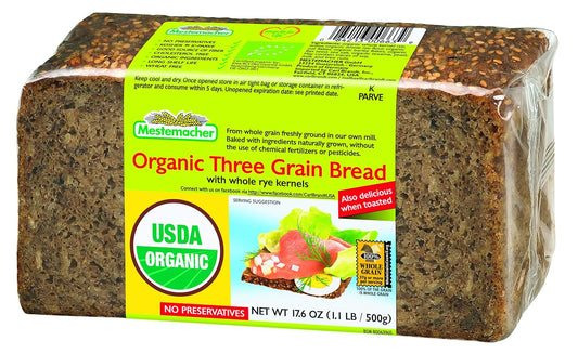 MESTEMACHER: Bread Natural Three Grain, 17.6 oz