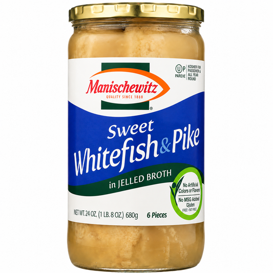 MANISCHEWITZ: Sweet Whitefish & Pike in Jelled Broth, 24 Oz