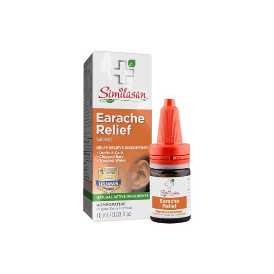 SIMILASAN earache relief ear drops natural homeopathic formula with chamomilla and sulphur in 0.33 oz bottle