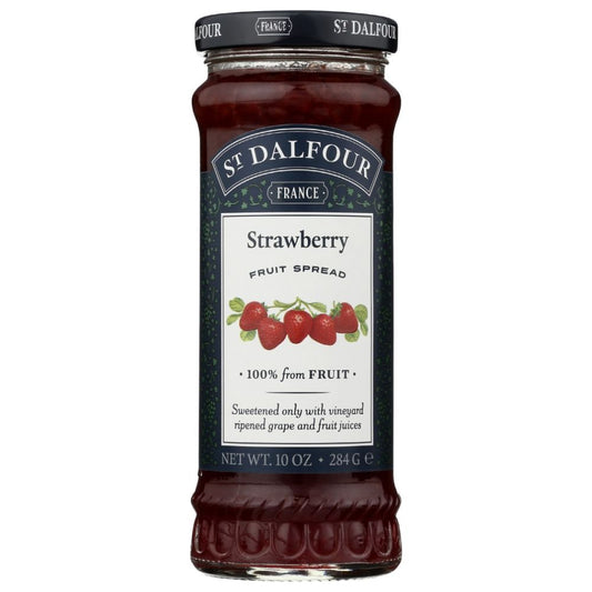ST DALFOUR: Strawberry Fruit Spread, 10 oz - SMART GREENS