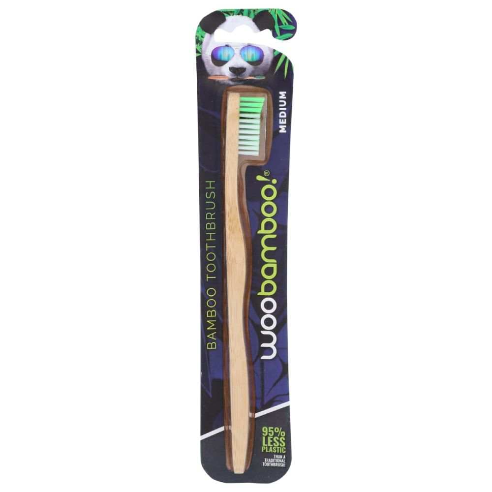 WOOBAMBOO adult bamboo toothbrush with ergonomic sustainable handle