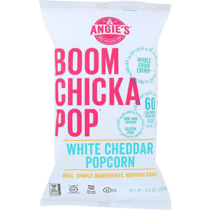 ANGIES White Cheddar Popcorn 4.5 oz bag with real cheese flavor