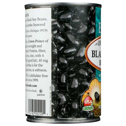 EDEN FOODS Black Soybeans Organic 15 oz can with nutritious black soybeans, no salt added