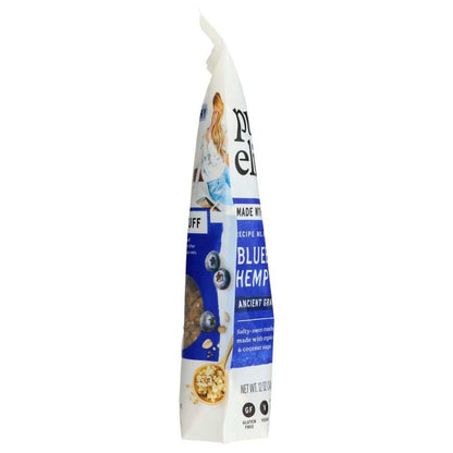 Purely Elizabeth Blueberry Hemp Ancient Grain Granola with dried blueberries and hemp seeds in 12 oz package