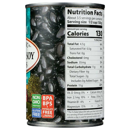 EDEN FOODS Black Soybeans Organic 15 oz can with health benefits and no added salt