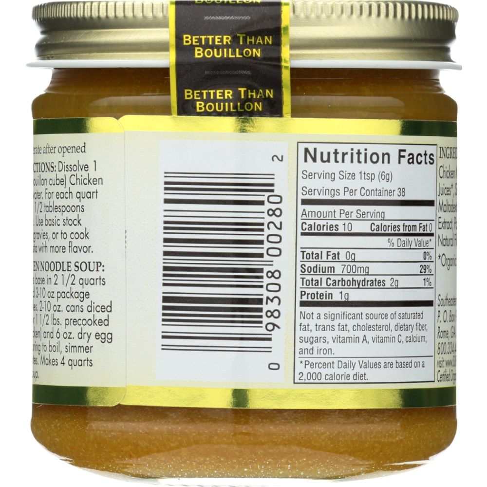 Better Than Bouillon Organic Chicken Base 8 oz jar for cooking and seasoning