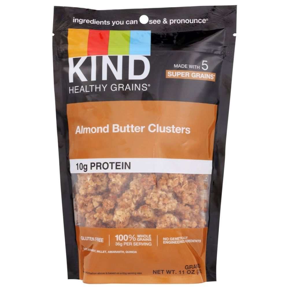 KIND Almond Butter Clusters granola with creamy almond butter and cinnamon, 11 oz packaging
