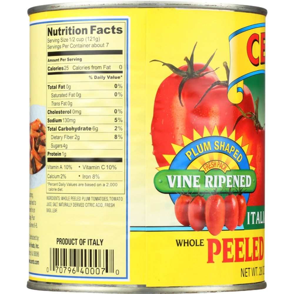CENTO Italian Style Whole Peeled Tomatoes 28 oz can with fresh tomatoes inside