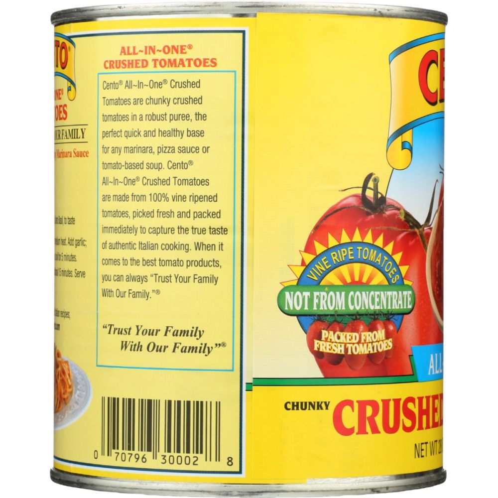CENTO All In One crushed tomatoes 28 oz can for chili and marinara recipes