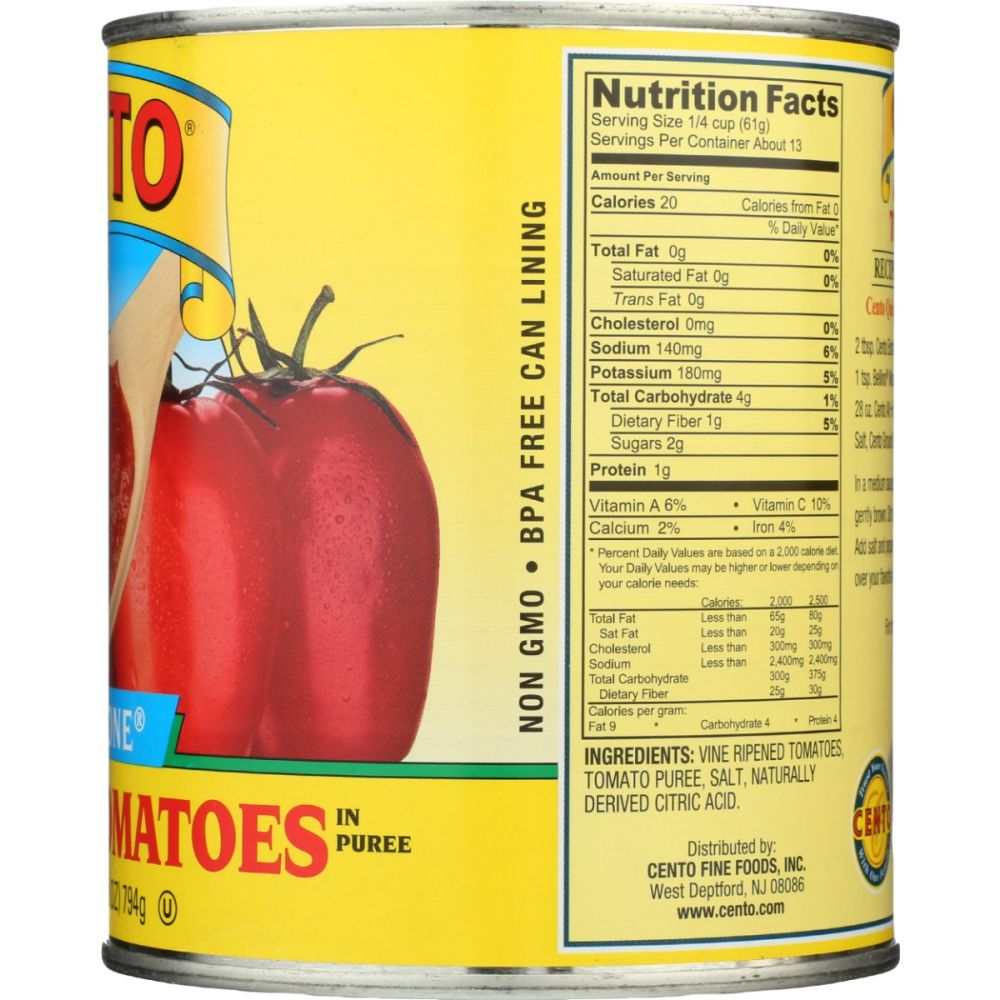 CENTO All In One Crushed Tomatoes 28 oz can for chili and marinara recipes