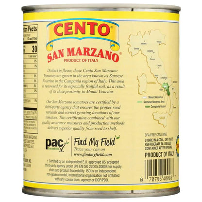 Certified San Marzano Tomatoes 28 oz can with sun-ripe and sweet taste for sauces