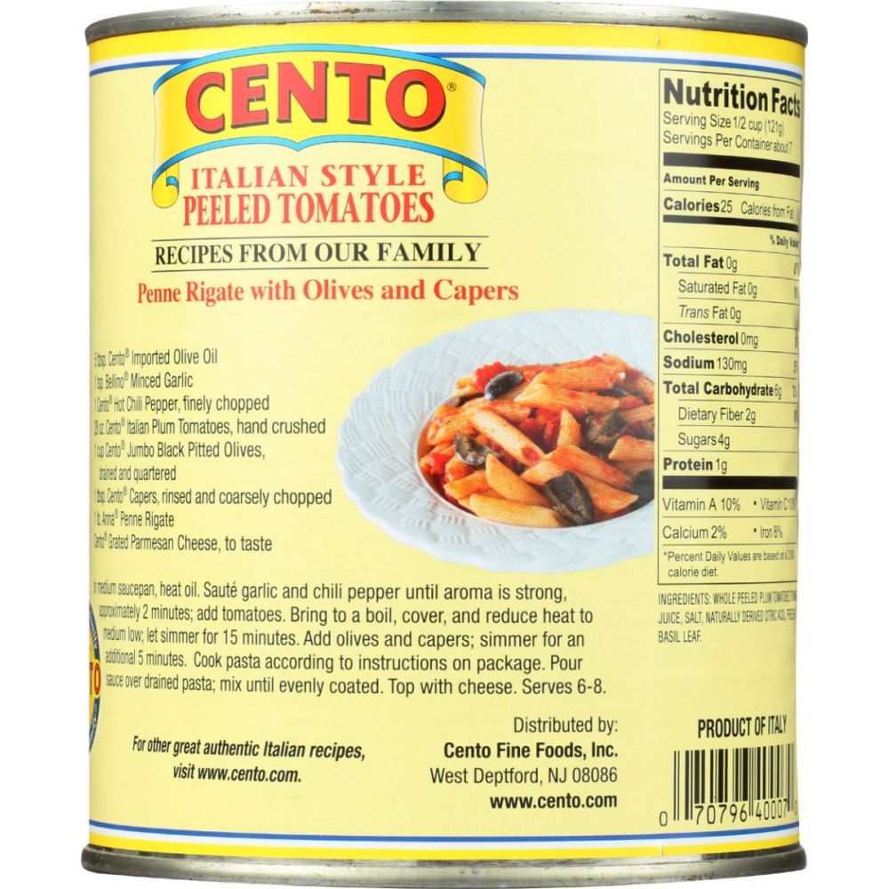 CENTO Italian Style Whole Peeled Tomatoes 28 oz can packed fresh for cooking