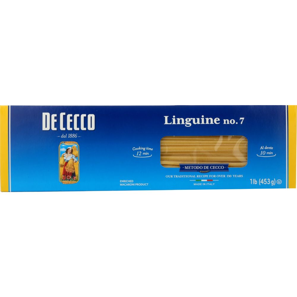 DE CECCO: Linguine No 7 Pasta, 16 oz - SMART GREENS