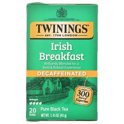 TWINING TEA: Irish Breakfast Decaf Tea, 20 bg - SMART GREENS