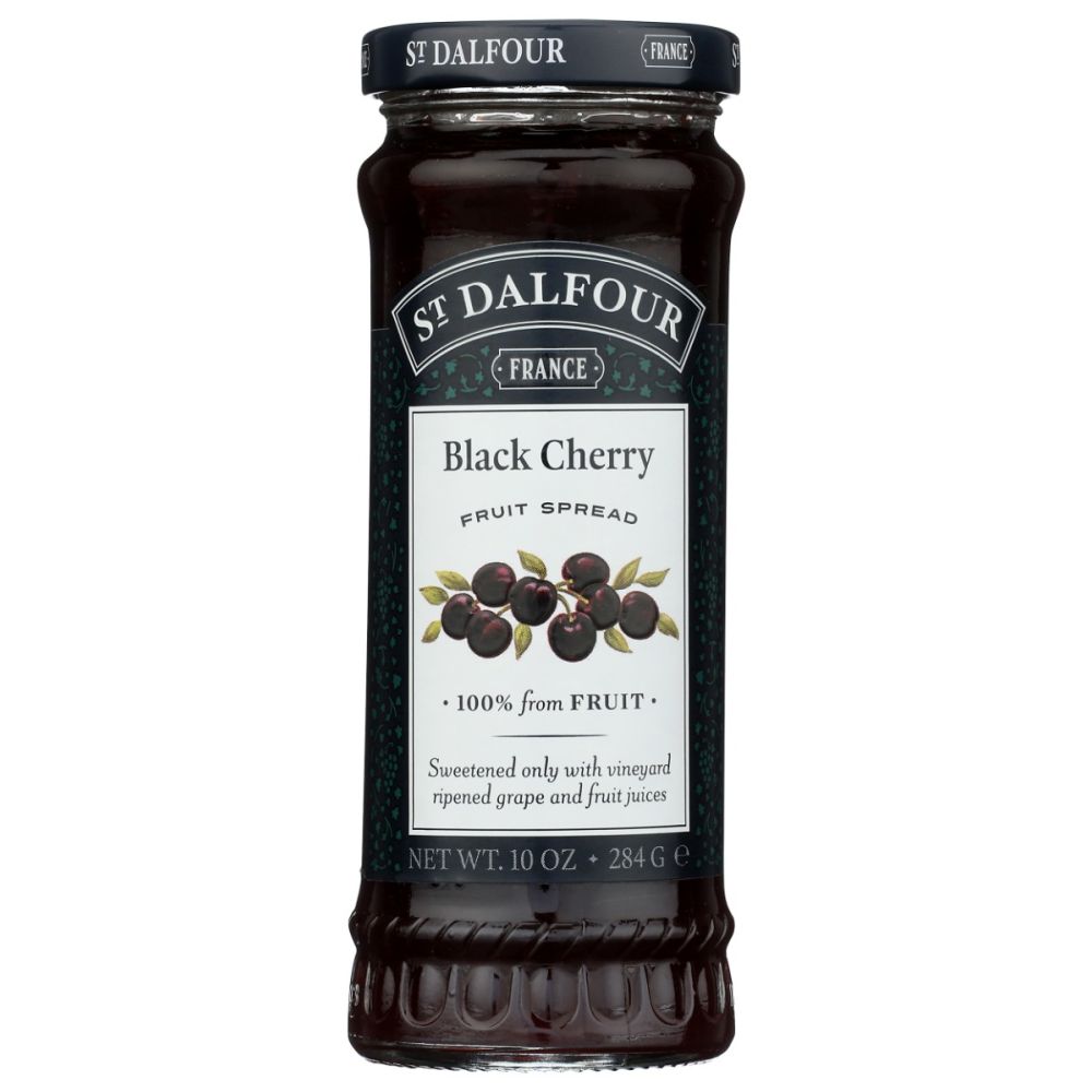 ST DALFOUR: Black Cherry Fruit Spread, 10 oz - SMART GREENS