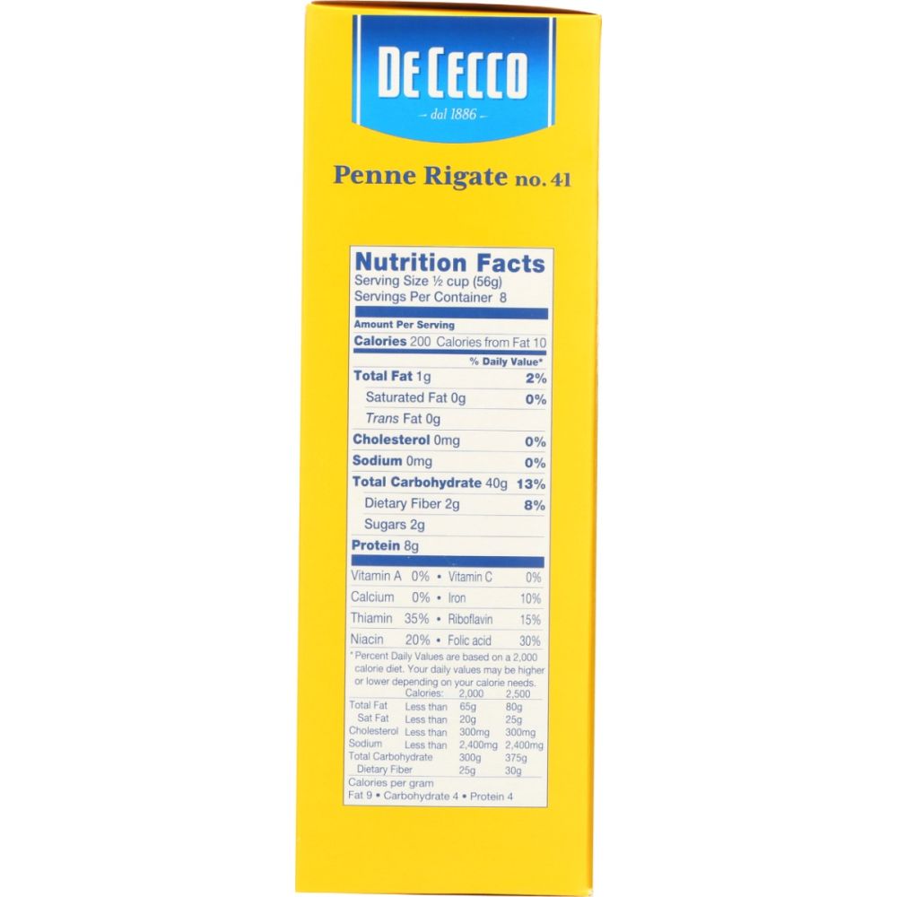 DE CECCO: Penne Rigate No 41 Pasta, 16 oz - SMART GREENS