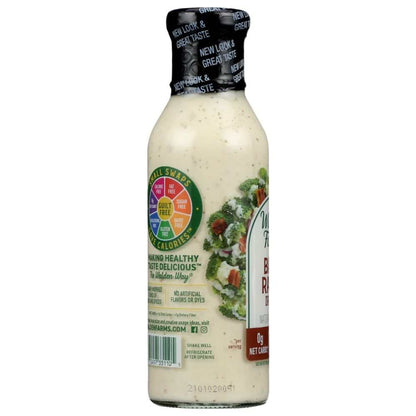 WALDEN FARMS Bacon Ranch Zero Calorie Dressing bottle with organic ingredients label