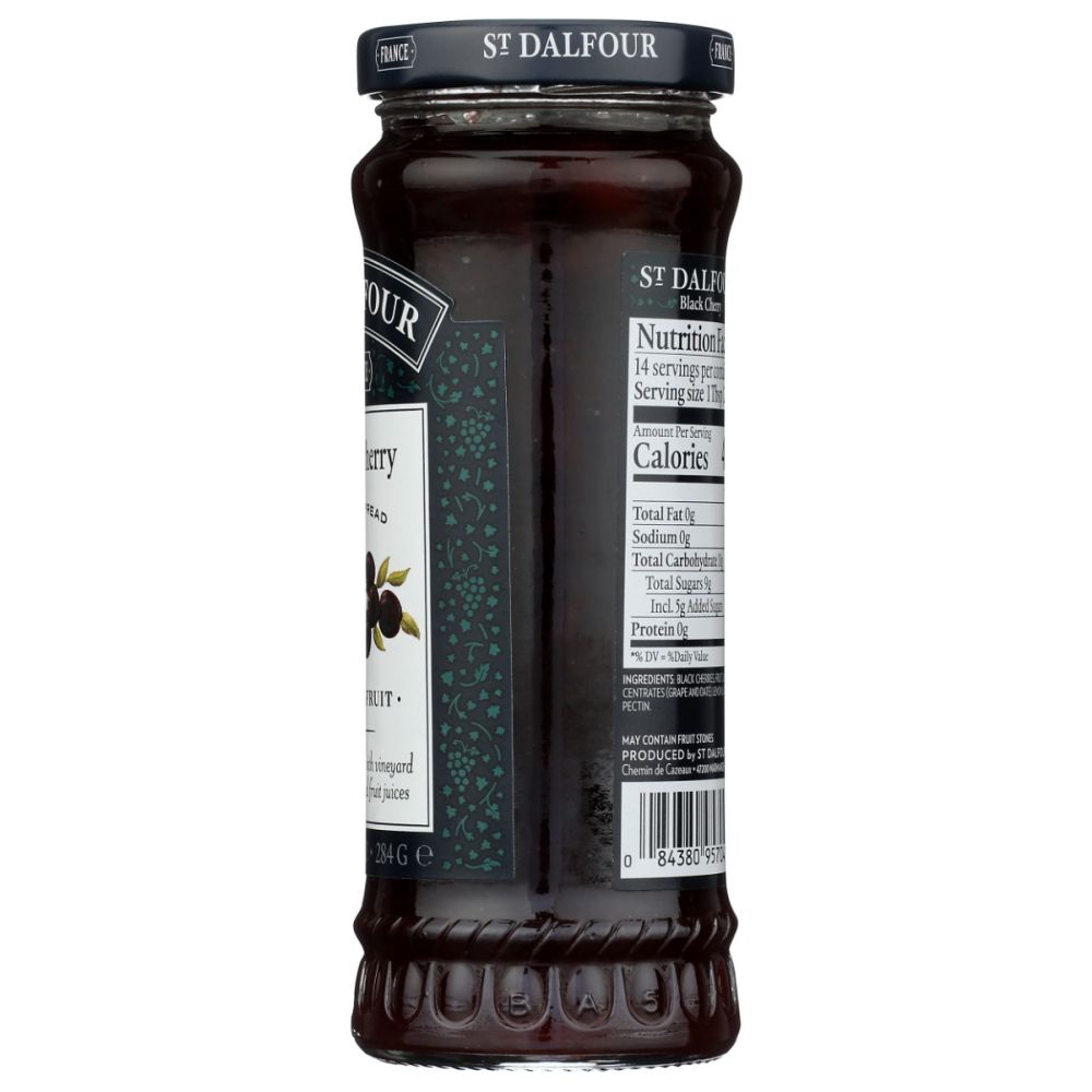 ST DALFOUR: Black Cherry Fruit Spread, 10 oz - SMART GREENS