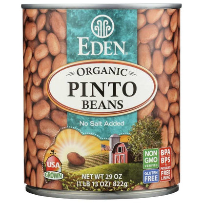 EDEN FOODS organic pinto beans 29 oz can, no salt added, BPA free