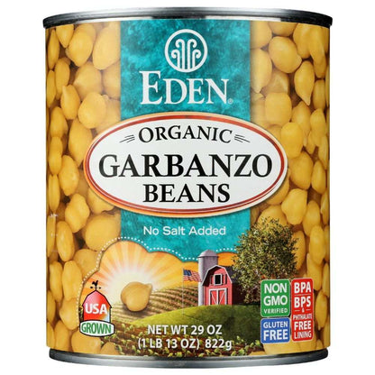 Eden Foods organic garbanzo beans 29 oz can for salads, hummus, and cooking