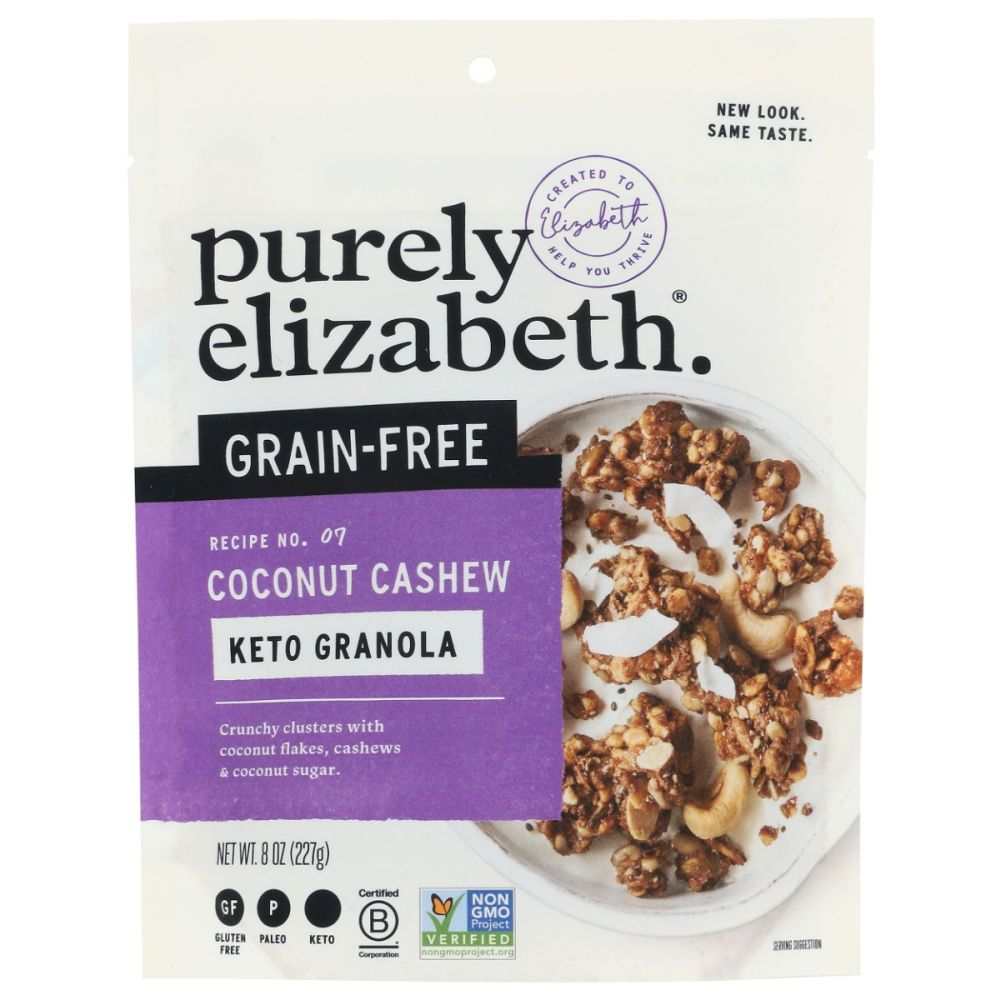 PURELY ELIZABETH Coconut Cashew Grain-Free Granola with cashew butter and coconut flakes, 8 oz