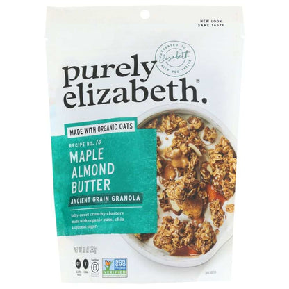 PURELY ELIZABETH Maple Almond Butter Ancient Grain Granola 10 oz with organic oats and maple syrup
