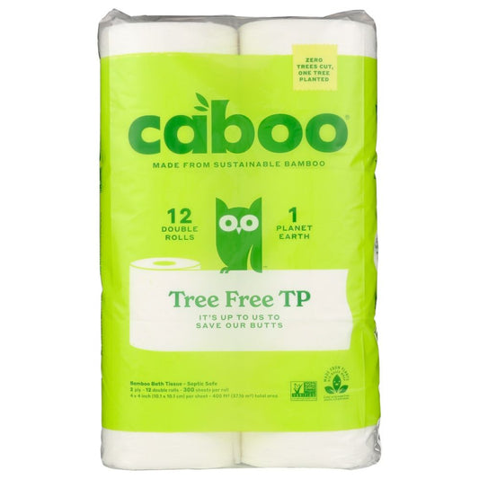 Caboo bamboo toilet paper 12-pack, eco-friendly tree-free bath tissue