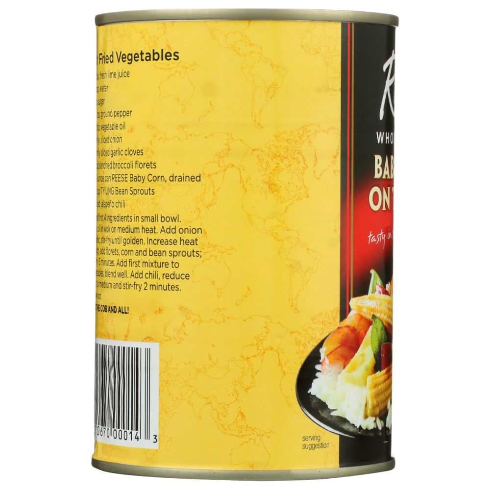REESE Baby Corn On The Cob Whole Spears 15 oz for stir frys and salads