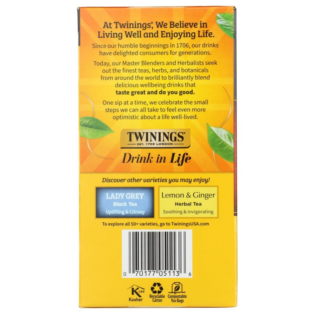 TWINING TEA: Earl Grey Tea, 50 bg - SMART GREENS