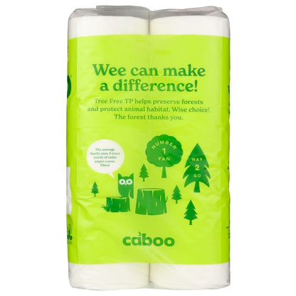 Eco-friendly toilet paper pack with green packaging, forest graphics, and sustainability messaging