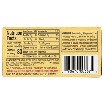 REESE: Rolled Fillets Of Anchovies, 2 oz - SMART GREENS