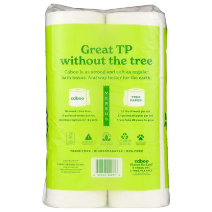Eco-friendly bamboo toilet paper pack with green label, tree-free and biodegradable