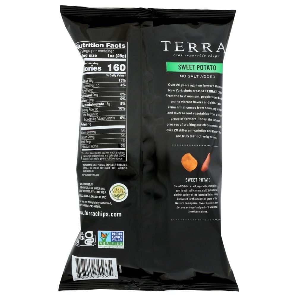 TERRA CHIPS sweet potato chips 5 oz bag natural thin crispy slices