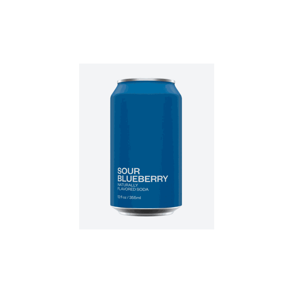 UNITED SODAS OF AMERICA Sour Blueberry Soda bottle with vibrant purple color and bold sour blueberry flavor
