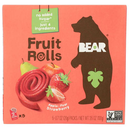 BEAR YOYO strawberry fruit rolls, 3.5oz, natural sweet healthy snack for kids and adults