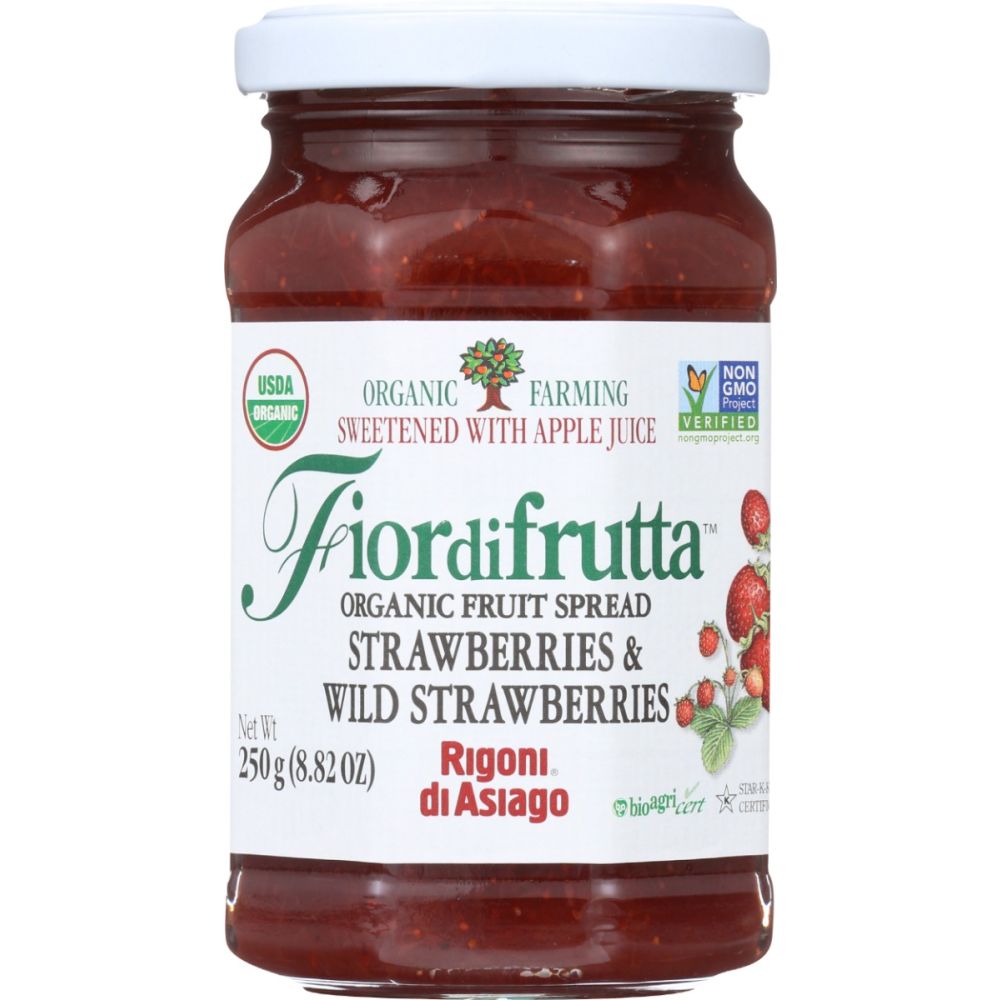 RIGONI: Fiordifrutta Strawberries and Wild Strawberries, 8.82 oz - SMART GREENS