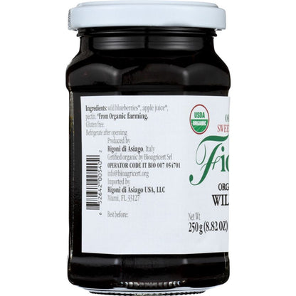 RIGONI: Fiordifrutta Organic Fruit Spread Wild Blueberry, 8.82 oz - SMART GREENS