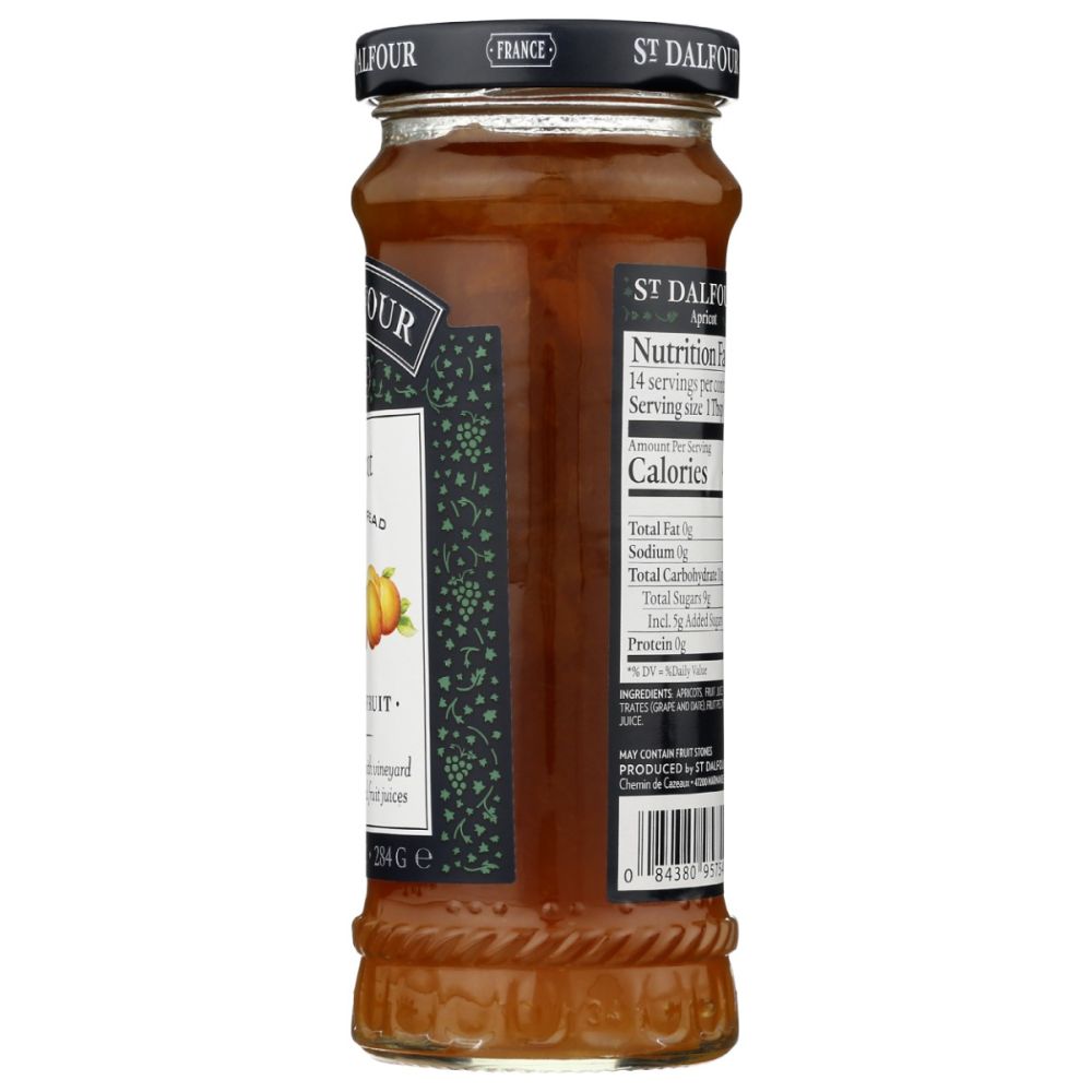 ST DALFOUR: Apricot Fruit Spread, 10 oz - SMART GREENS