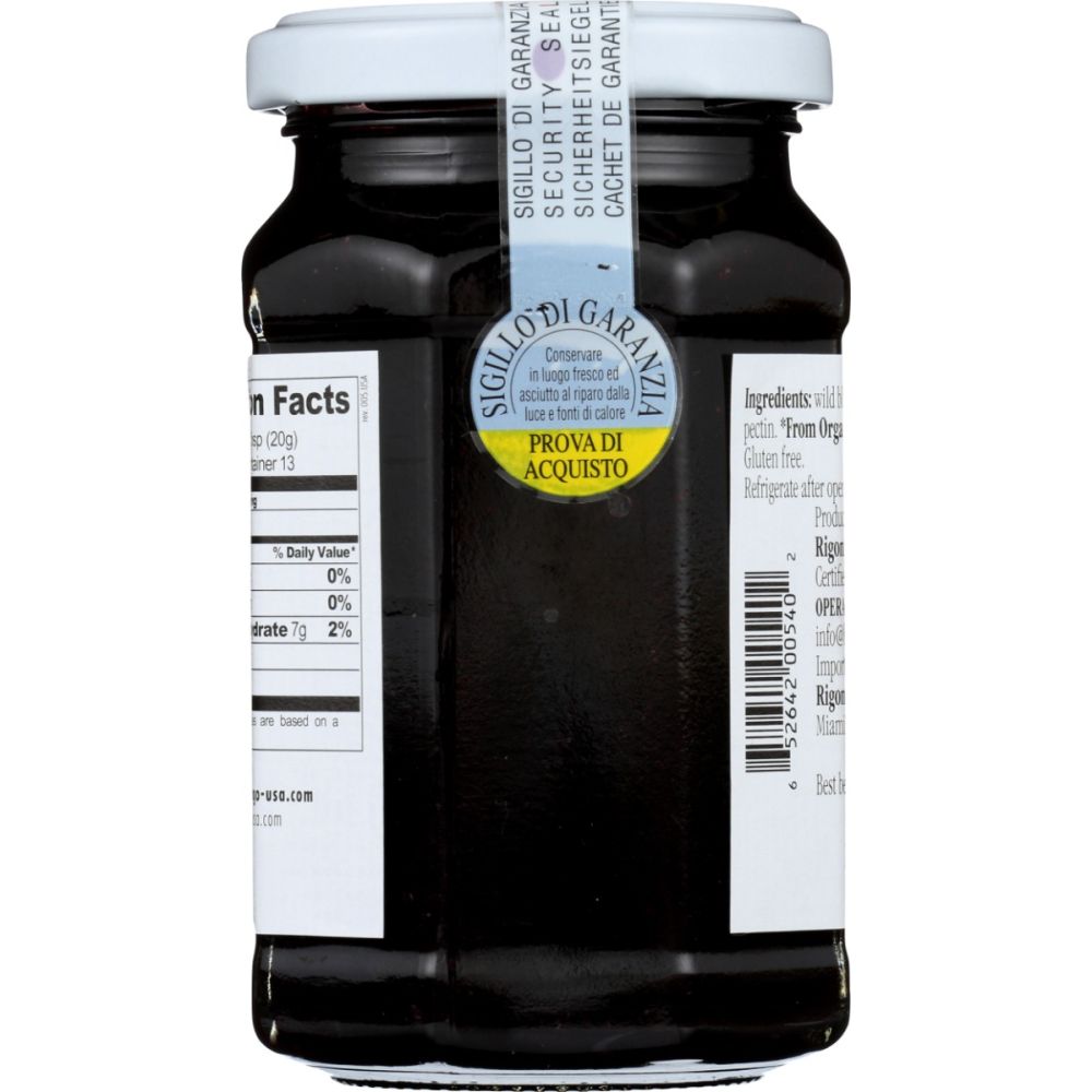 RIGONI: Fiordifrutta Organic Fruit Spread Wild Blueberry, 8.82 oz - SMART GREENS