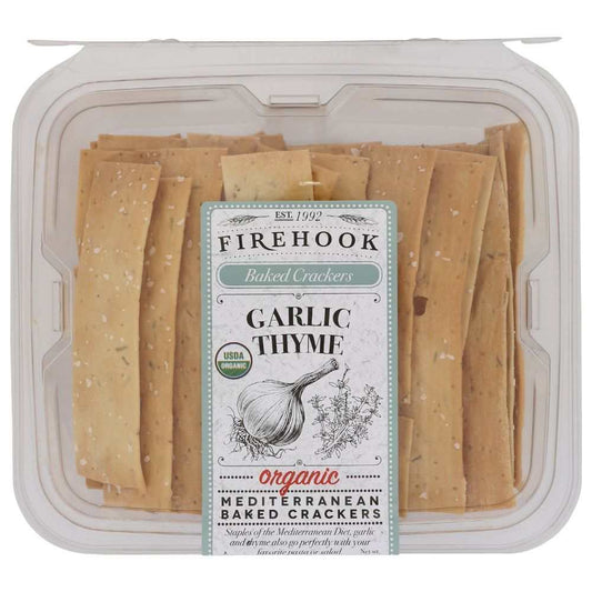 FIREHOOK Garlic Thyme Crackers 8 oz with Mediterranean garlic and thyme flavors