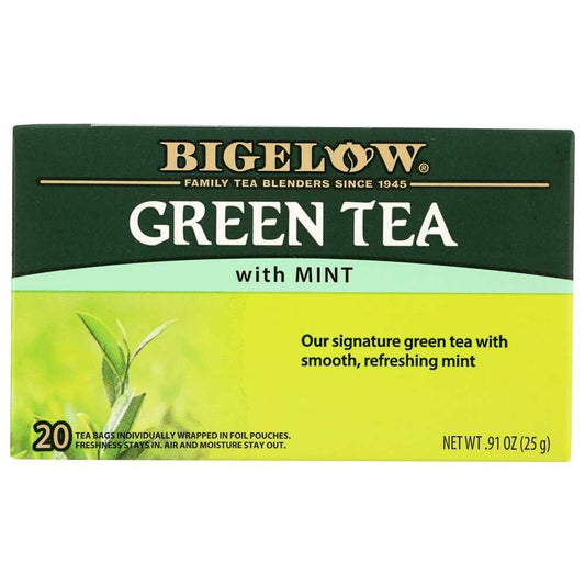 BIGELOW Green Tea with Mint 20 Bags 0.91 oz box for refreshing flavorful tea