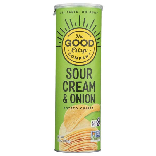 THE GOOD CRISP COMPANY Sour Cream and Onion Potato Chips canister 5.6oz gluten-free non-GMO healthier snack alternative
