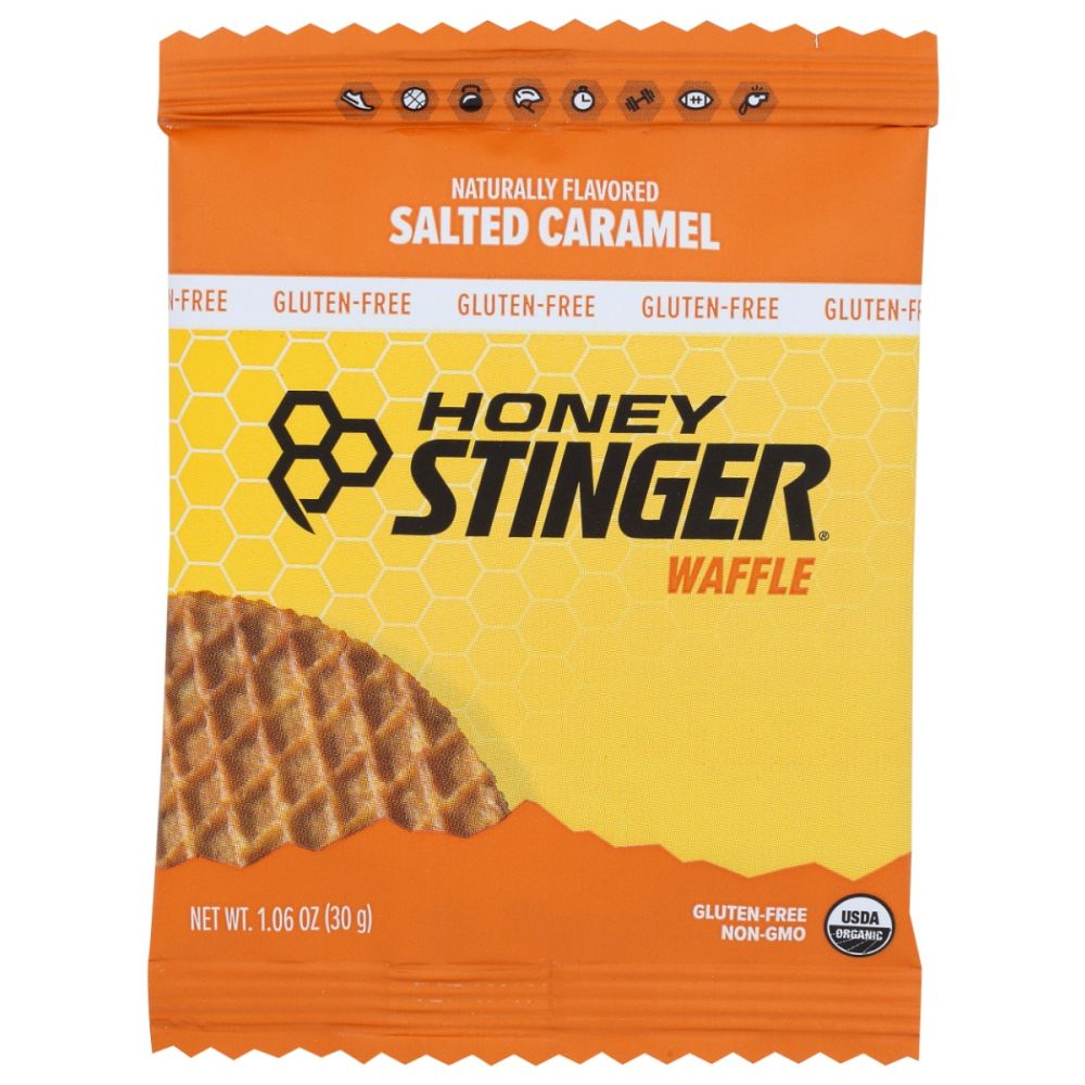 HONEY STINGER: Salted Caramel Gluten Free Waffle, 1.06 oz - SMART GREENS