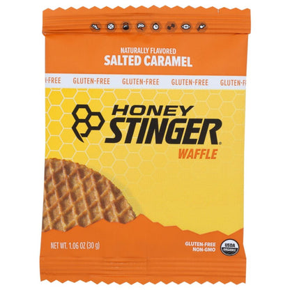 HONEY STINGER: Salted Caramel Gluten Free Waffle, 1.06 oz - SMART GREENS