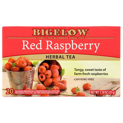 BIGELOW: Red Raspberry Herbal Tea 20Bg, 1.18 oz - SMART GREENS