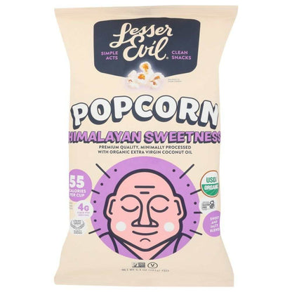 Himalayan Sweetness Gourmet Popcorn with pink salt in 6.4oz bag, healthy sweet and salty snack