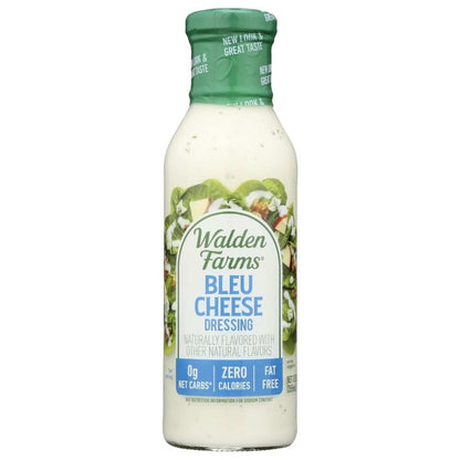 WALDEN FARMS Bleu Cheese Zero Calorie Dressing bottle with creamy tangy dressing.